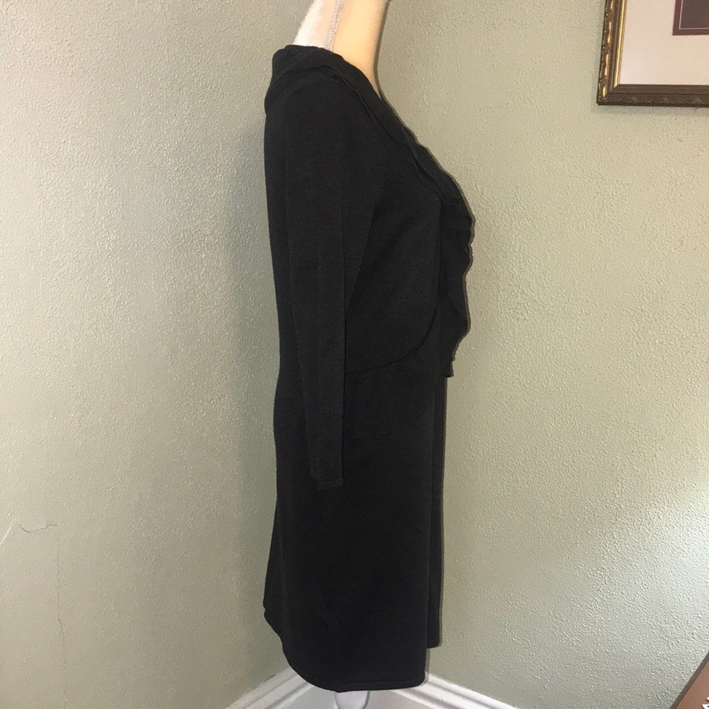 Calvin Klein Charcoal Ruffled Knit Sweater Dress L - Picture 5 of 8